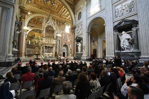 Pope Francis is shown at the Archbasilica of St. John Lateran, Sept. 27, 2018.