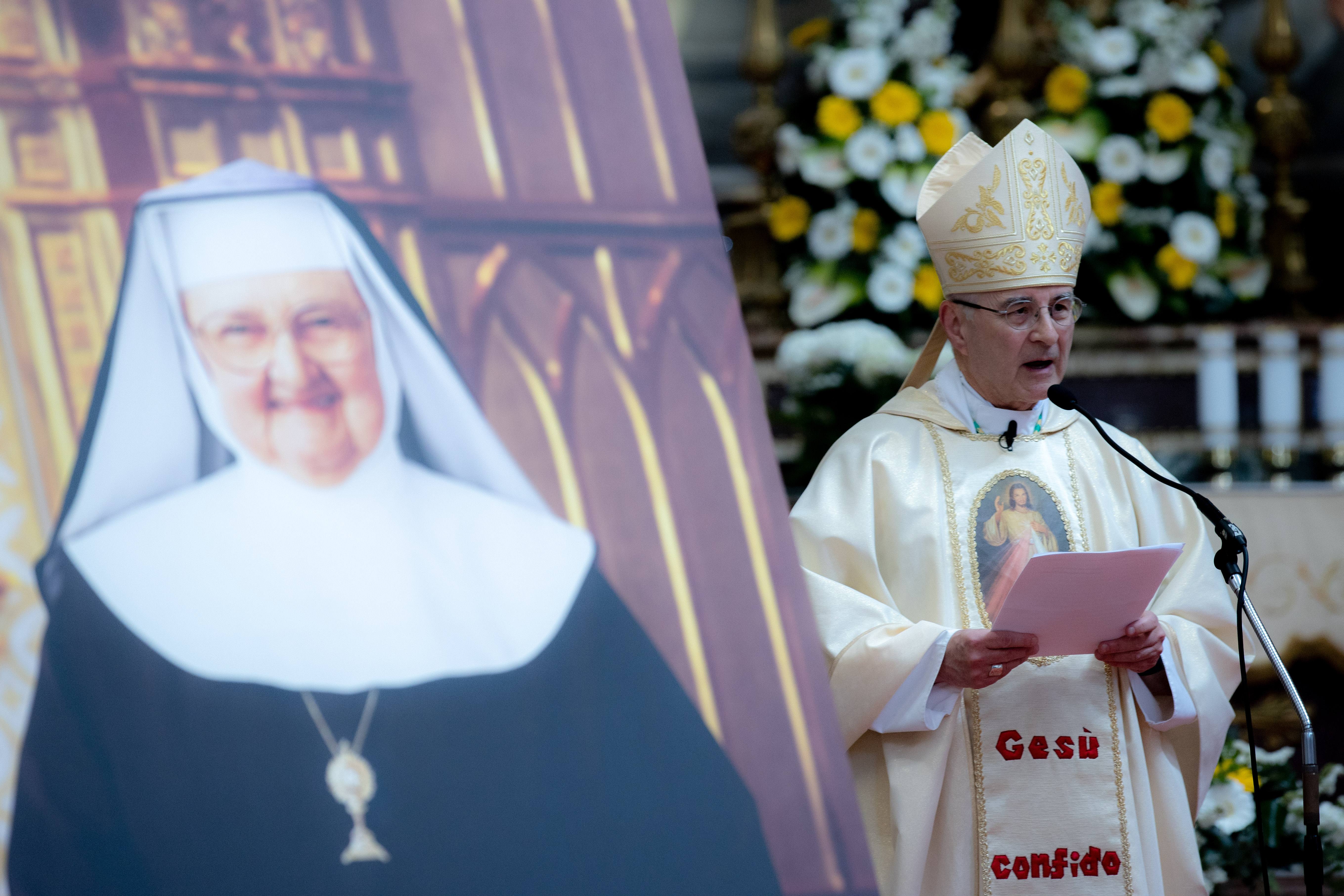 Bishop Stephen Raica celebrates a special Mass for Mother Angelica's 100th birthday. 