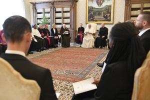 Pope Francis meets with the Pontifical Commission for the Protection of Minors in an audience May 5, 2023.