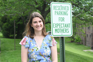 Convenient parking spots are just one of the ways CUA is helping moms on campus, says Larissa York, a research intern for the Guadalupe Project and vice president of the pro-life student organization Cardinals for Life.