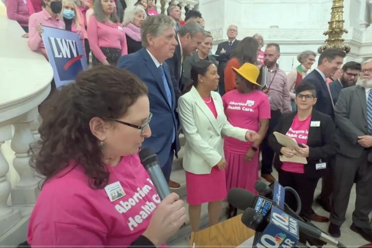 Planned Parenthood hosts a rally for funding abortion for Medicaid recipients on the state capitol's steps in January.