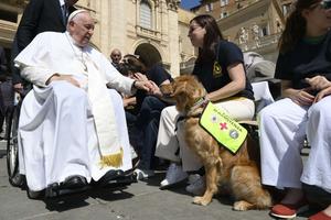Pope Francis at his Wednesday general audience in St. Peter’s Square on May 31, 2023.