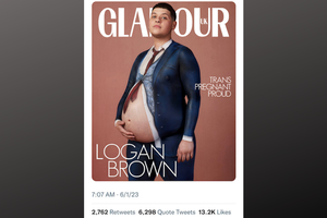 Cover of 'Glamour Magazine' featuring Logan Brown. 