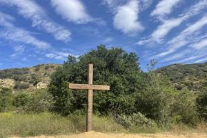 Cross installed after Father's Day 2023 at Santiago Retreat Center, Orange County, California.