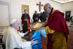 Pope Francis met with an interreligious delegation including leaders of Buddhism in Mongolia on May 28, 2022