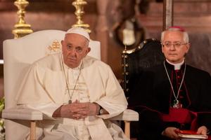 Prior to a private meeting with survivors later in the day, Pope Francis addressed the clergy sex-abuse scandal in his address during a vespers service in Lisbon, Portugal, on Aug. 2.