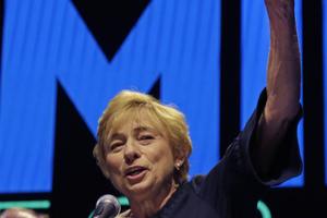 Gov. Janet Mills of Maine, shown in 2018 speaking supporters on election night, signed into law July 19 a new bill that allows abortions after 24 weeks if a doctor deems them necessary.