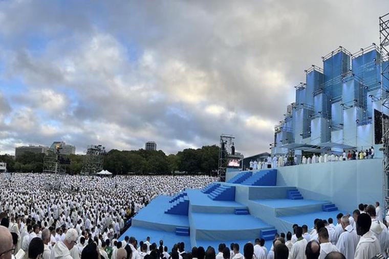 Cardinal Manuel Clemente, the patriarch of Lisbon, was the main celebrant for the Tuesday evening outdoor opening Mass for World Youth Day held at Eduardo VII Park on Aug. 1, 2023.