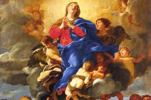 Blessed Mother painted by artist Giovanni Battista Gaulli, Museu da Casa Brasileira. 