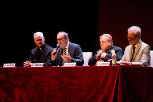 Cardinal Raymond Burke participates in a panel that convened on the eve of the Synod on Synodality, Oct. 3.