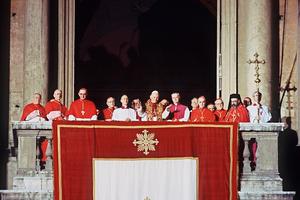 Pope John Paul II greets the crowd gathered in St. Peter’s Square Oct. 22, 1978, six days after his election.
