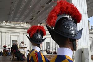 Pope Francis at the general audience at St. Peter's Square on Oct. 18, 2023.