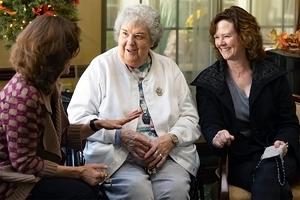 The Rosary Team volunteers Susan Lombardi (l) and Evette Shileny with Rosemarie