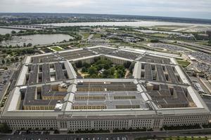 An aerial view of the Pentagon, Washington, D.C., May 11, 2021