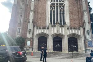 The Cathedral of the Annunciation in Stockton, California, was vandalized on the morning of Nov. 5, 2023.