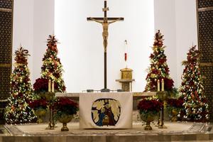 St Ann's midnight Christmas Mass in Midland, Texas. 