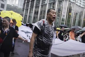 Jimmy Lai at a Hong Kong protest.