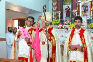 A liturgy at St. Mary’s Syro-Malabar Major Archiepiscopal Church, Arakuzha, India.