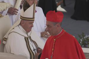 Cardinal Víctor Manuel Fernandez, Prefect of the Dicastery for the Doctrine of the Faith during the Ordinary Public Consistory for the creation of new Cardinals presided over by Pope Francis in Saint Peter's Square. 