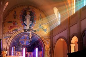 A view from in St. Michael's Abbey in Orange County, California.
