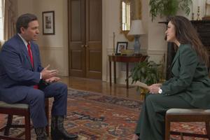 Presidential hopeful Gov. Ron DeSantis, R-Fla., speaks with EWTN News President and COO Montse Alvarado on Jan. 8.