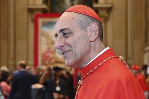 Cardinal Víctor Manuel Fernandez, prefect of the Dicastery for the Doctrine of the Faith, is shown Sept. 30, 2023, during the post-consistory courtesy visits to the new cardinals. 