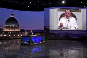 Pope Francis appearing on Che Tempo Che Fa on Jan. 14.