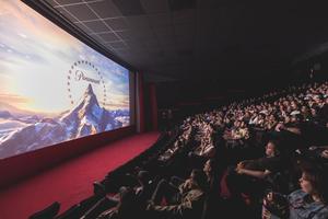 Moviegoers attend a screening Sept. 29, 2022, at Phenomena Cinema in Barcelona, Spain.