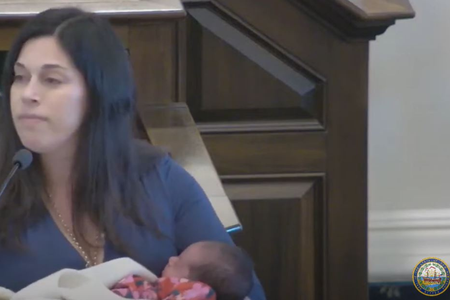 N.H. State Rep Speaks of Past Abortion, Support for Abortion Amendment, While Rocking Newborn