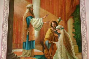 ‘The Marriage of the Virgin’ is shown in a fresco in St. Augustine Church in Covington, Kentucky.