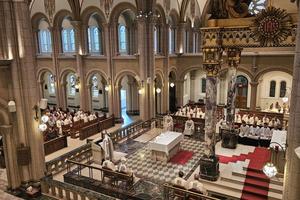 Bishop Thomas Paprocki preaches the opening Mass of the Corpus Christi Priory in Springfield.