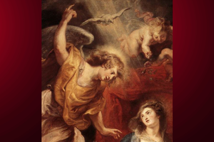 The Holy Spirit as a dove in the Annunciation by Rubens, 1628.