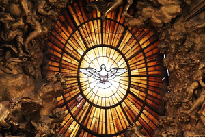 Holy Spirit stained glass in St. Peter's Basilica