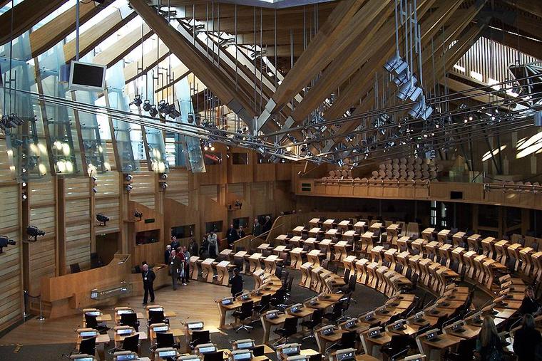 Interior of the Scottish Parliament building.