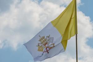 The flag of Vatican City.