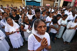 The faithful take part in the Stations of the Cross devotion on Good Friday, March 29, 2024, in Colombo, Sri Lanka.