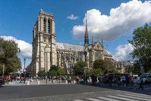 Approximately 1,000 people have been working daily on the restoration of the Cathedral of Notre-Dame in Paris, France.