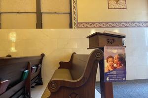 Pro-life sign on display at a Catholic Church in Pittsburg, Kansas.