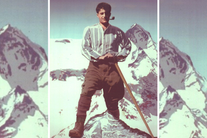 Pier Giorgio Frassati atop a mountain.