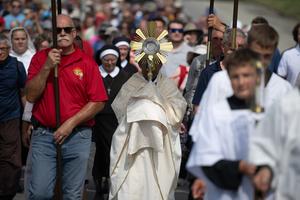 The Nationa Eucharistic Pilgrimage processes through Nelson County, Kentucky. 