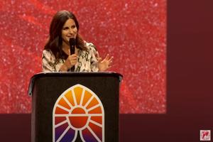 Lisa Rose speaks on Day 2 of the National Eucharistic Congress.