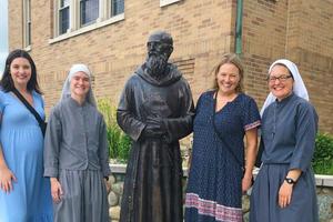 Sister Solanus Casey Danda, SOLT, second from left, is one of several religious sisters with Detroit ties who in recent years entered religious life and chose Blessed Solanus Casey as their namesake. Four sisters interviewed by Detroit Catholic explained how Detroit’s beloved Capuchin friar played a significant role in their discernment journeys, and why, after much prayer, they chose him as a model of holiness in their own vocations.