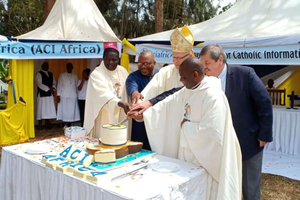 Church leaders celebrate at a launch event ahead of ACI Africa’s five-year anniversity on Aug. 9 2024.