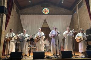 The Hillbilly Thomists perform at St. Francis Hall in Washington, D.C., as part of their ongoing Marigold Tour on Aug. 8, 2024.