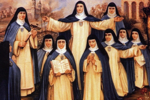 A painting depicts 10 members of the Order of the Immaculate Conception who were martyred in Spain in 1936.