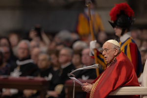 Pope Francis celebrates Mass on the Solemnity of Sts. Peter and Paul, June 29, 2023, where he also blessed the pallia for new archbishops.