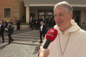 Sydney Archbishop Anthony Fisher, OP, speaks to EWTN News in Rome on Tuesday, Oct. 15, 2024.