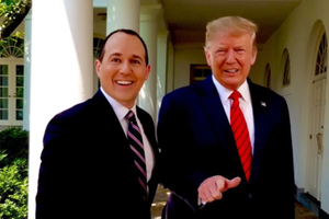 L to R: Raymond Arroyo of EWTN News and Donald Trump