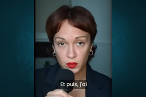 Marguerite Stern in her apology video posted to YouTube.
