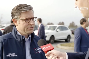 House Speaker Mike Johnson speaks with EWTN News in Bethlehem, Pennsylvania, on Election Day, Nov. 5, 2024.
